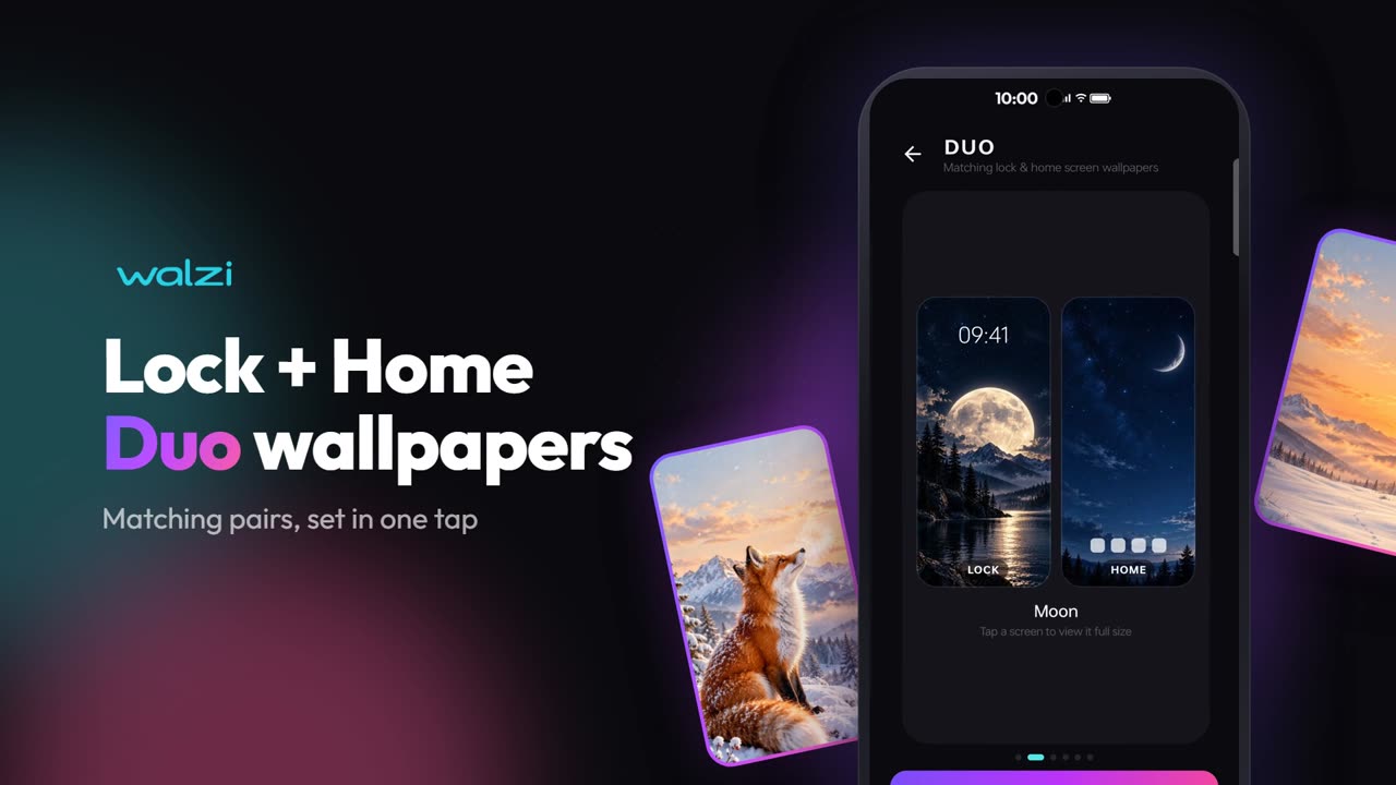 Matching lock and home screen wallpapers