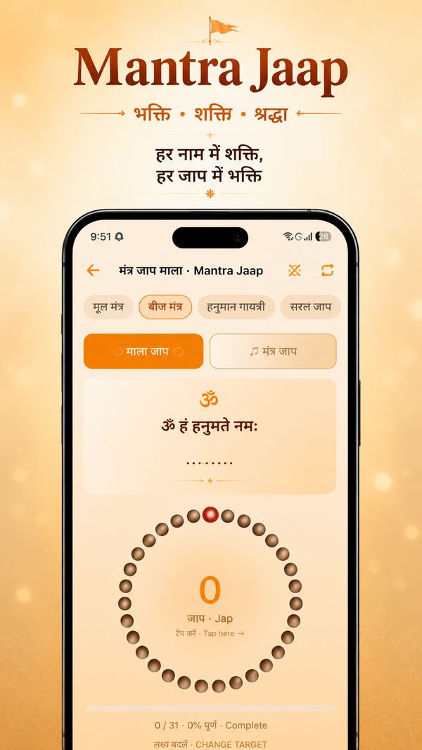 Mantra Jaap mala counter screen in Hanuman Dham