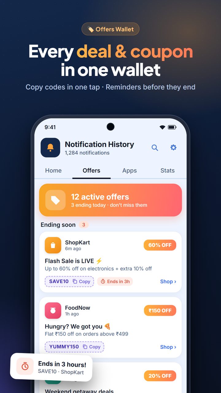 NotiVault — every deal and coupon in one offers wallet