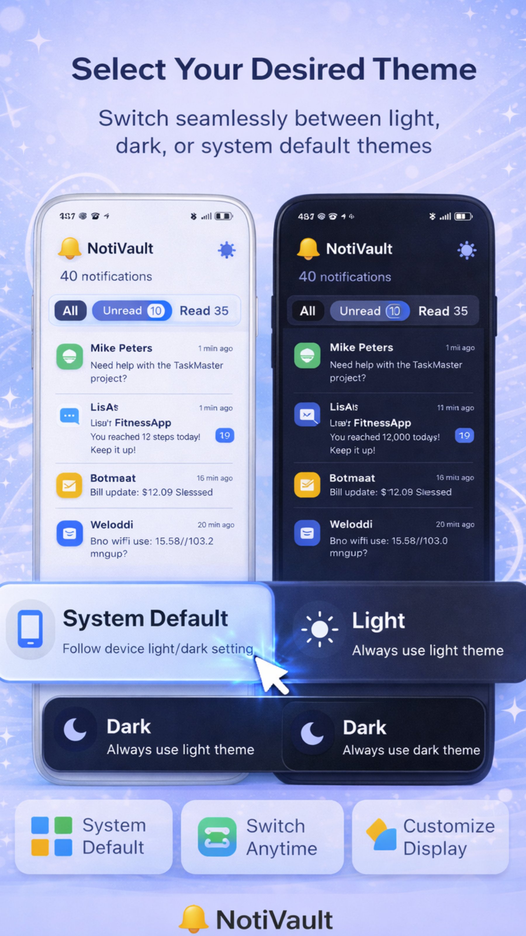 NotiVault notification list
